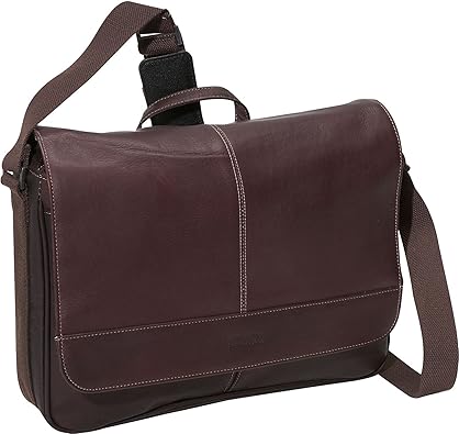 Kenneth Cole REACTION Risky Business Messenger Full-Grain Colombian Leather Crossbody Laptop Case & Tablet Day Bag