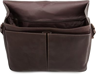 Kenneth Cole REACTION Risky Business Messenger Full-Grain Colombian Leather Crossbody Laptop Case & Tablet Day Bag